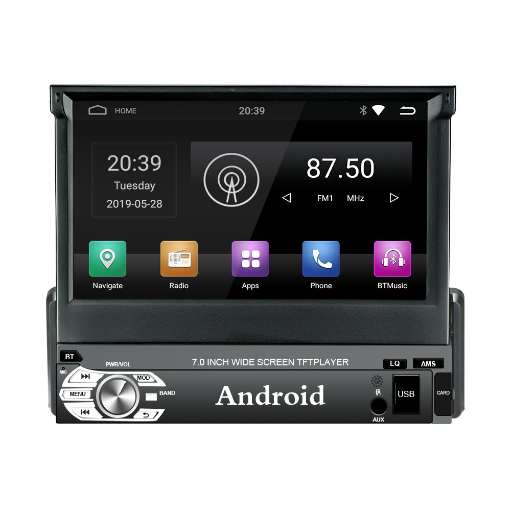 Android 9.0 single Din Car Stereo Navigation 7 inch Touch Screen
