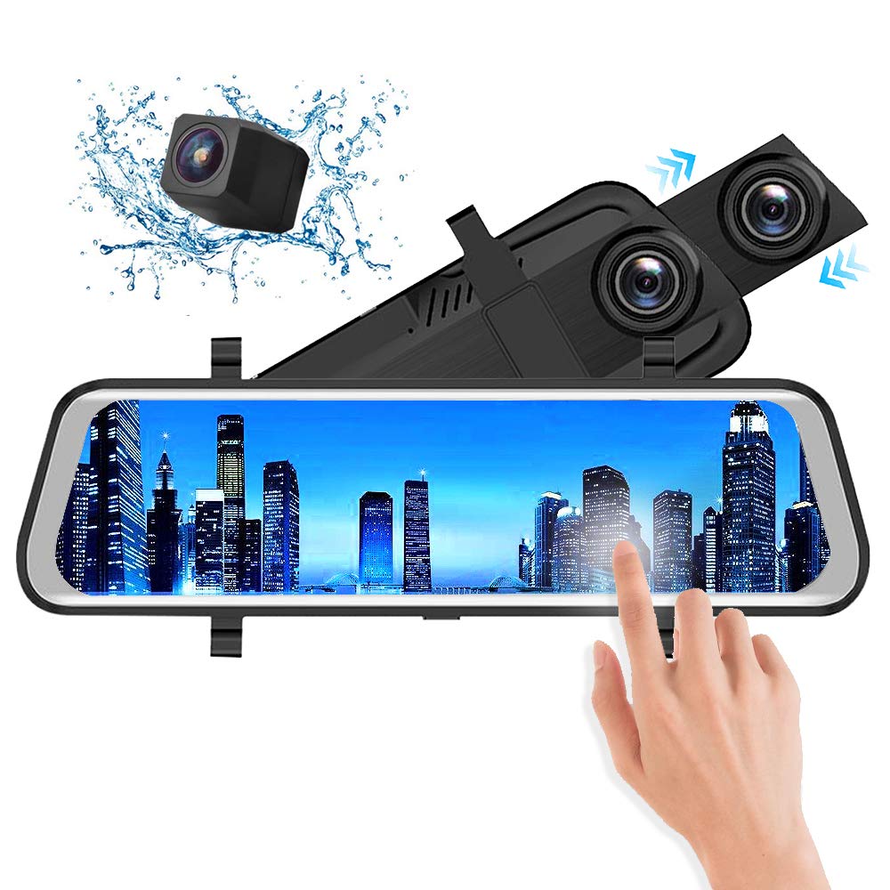 9.66 Inch Screen Dual Lens Dash Cam 1080P HD DVR Digital Video